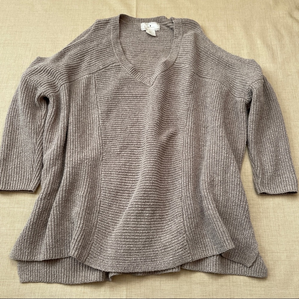 Ruby Moon Oversized V Neck Cold Shoulder Sweater